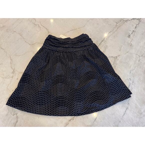 NWT Anthropologie Maeve Black Taffeta Dot Party Cocktail Midi Skirt Size 6 - Picture 1 of 9